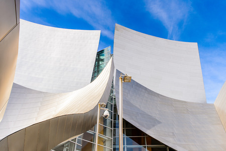 LOS ANGELES - SEP 28, 2015: Walt Disney Concert hall in Los Angeles, California. It was designed by  Frank Gehry and opened on October 24, 2003のeditorial素材