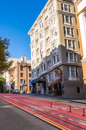 SAN FRANCISCO, USA - OCT 5, 2015: Powell street in San Francisco. San Francisco is the cultural, commercial, and financial center of Northern Californiaのeditorial素材