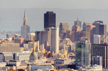 SAN FRANCISCO, USA - OCT 5, 2015: Aerial view of San Francisco from the Twin Peaks observation point. San Francisco is the cultural, commercial, and financial center of Northern Californiaのeditorial素材