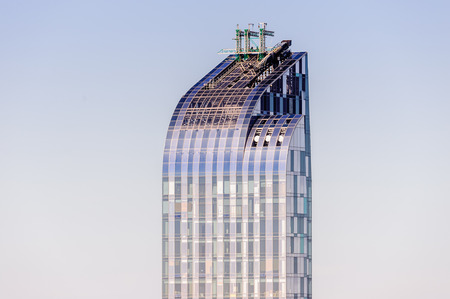 NEW YORK, USA - OCT 6, 2015: Aerial view over Manhattan from the Rockfeller Center (Top of the...