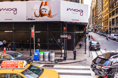 NEW YORK, USA - SEP 25, 2015: Architecture and traffic of Manhattan, New York City, USA. New York is the most populous city in the United Statesのeditorial素材