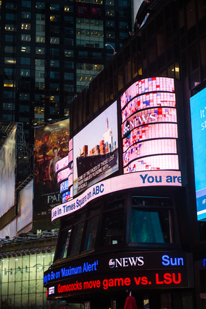 NEW YORK, USA - OCT 8, 2015: Times Square, a major commercial neighborhood in Midtown Manhattan, New York Cityのeditorial素材