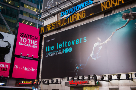 NEW YORK, USA - OCT 8, 2015: Times Square, a major commercial neighborhood in Midtown Manhattan, New York Cityのeditorial素材