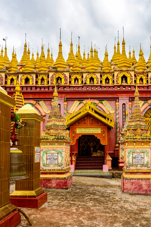 MONYWA, MYANMAR - AUG 27, 2016: Thambuddhe Pagoda Complex (Sambuddhe), one of the famous pagodas in Monywa of Sagaing Region.のeditorial素材