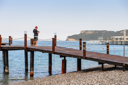 KEMER, TURKEY - APR 15, 2015: Kemer coast of the Mediterranean sea.  Kemer is a popular touristic destination in summerのeditorial素材