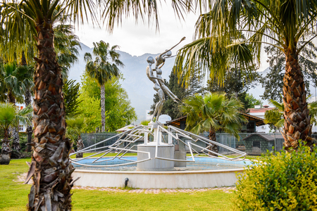 KEMER, TURKEY - APR 15, 2015: DEcoration od the Touristic Grand Haber hotel in Kemer, Turkey. Kemer is a popular touristic destination on the Mediterranean sea coastのeditorial素材