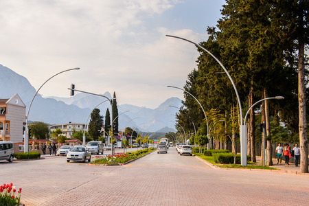 KEMER, TURKEY - APR 16, 2015: Architecture in Kemer, Turkey. Kemer a seaside resort on the Mediterranean coast of Turkey, Antalya Provinceのeditorial素材