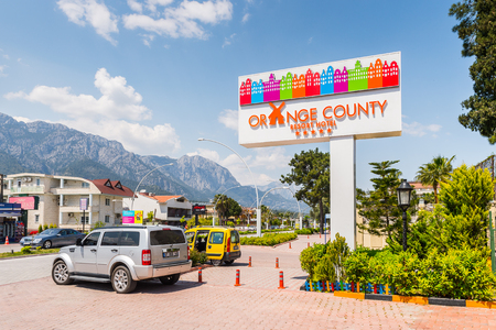 KEMER, TURKEY - APR 15, 2015: Orange county hotel in Kemer, Turkey. Kemer is a popular touristic destination on the Mediterranean sea coastのeditorial素材