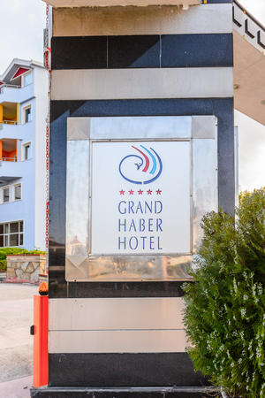 KEMER, TURKEY - APR 15, 2015: Grand Haber hotel in Kemer, Turkey. Kemer is a popular touristic destination on the Mediterranean sea coastのeditorial素材