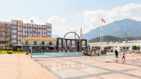 KEMER, TURKEY - APR 16, 2015: Central square in Kemer, Turkey. Kemer a seaside resort on the Mediterranean coast of Turkey, Antalya Provinceのeditorial素材