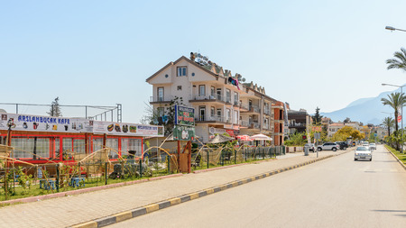 KEMER, TURKEY - APR 16, 2015: Modern architecture in Kemer, Turkey. Kemer a seaside resort on the Mediterranean coast of Turkey, Antalya Provinceのeditorial素材