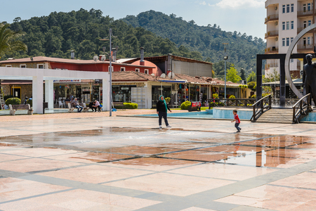 KEMER, TURKEY - APR 16, 2015: Central square in Kemer, Turkey. Kemer a seaside resort on the Mediterranean coast of Turkey, Antalya Provinceのeditorial素材