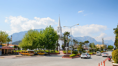 KEMER, TURKEY - APR 16, 2015: Downtown of Kemer, Turkey. Kemer a seaside resort on the Mediterranean coast of Turkey, Antalya Provinceのeditorial素材