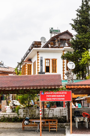 ANTALYA, TURKEY - APR 19, 2015: VIew of the architecture of the Historic part of Antalya (Kaleici), Turkey. Old town of Antalya is a popular destination among  touristsのeditorial素材