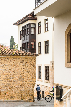 ANTALYA, TURKEY - APR 19, 2015: Hotel Aspen in the Historic part of Antalya (Kaleici), Turkey. Old town of Antalya is a popular destination among  touristsのeditorial素材