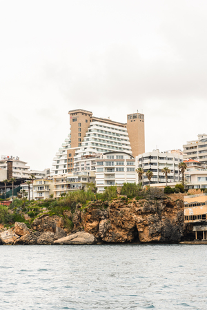 ANTALYA, TURKEY - APR 19, 2015: Hotels over the Meditteranean sea in Antalya. Antalya is a popular touristic destination in Turkeyのeditorial素材