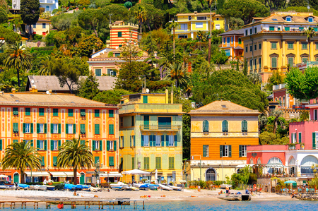 SANTA MARGHERITA LIGURE, ITALY - MAY 4, 2015: Architecture of Santa Margherita Ligure, which is popular touristic destination in summerのeditorial素材
