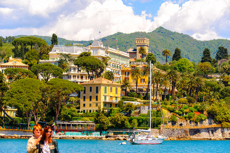 SANTA MARGHERITA LIGURE, ITALY - MAY 4, 2015: Hotel Imperiale of Santa Margherita Ligure, which is popular touristic destination in summerのeditorial素材