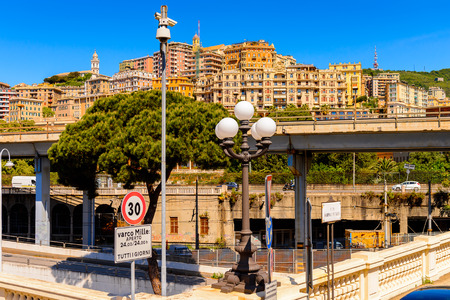 GENOA, ITALY - MAY 4, 2016: Architecture of the  Port of Genoa, Italy. Genoa is the capital of Liguria and the sixth largest city in Italyのeditorial素材