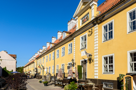 RIGA, LATVIA - SEP 7, 2014:  House in the Old Town of Riga. Riga's historical centre is a UNESCO World Heritage Siteのeditorial素材