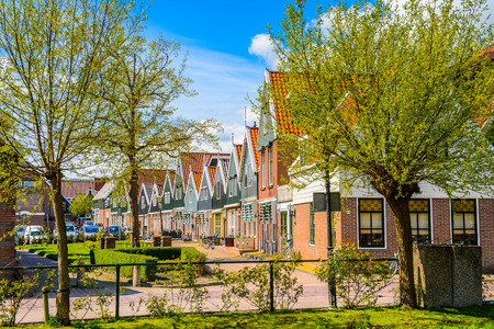 VOLENDAM, NETHERLANDS - MAY 2, 2015: Architecture of Volendam, Netherlands. Volendam is a popular touristic destination in North Hollandのeditorial素材