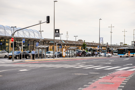 LUXEMBOURG, LUXEMBOURG - JUN 9, 2015: Luxembourg railway station. Luxembourg city is the capital of the Grand Duchy of Luxembourgのeditorial素材