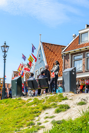 VOLENDAM, NETHERLANDS - MAY 2, 2015:Coast of Volendam, Netherlands. Volendam is a popular touristic destination in North Hollandのeditorial素材