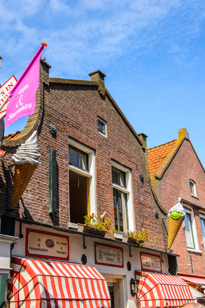 VOLENDAM, NETHERLANDS - MAY 2, 2015: Architecture of Volendam, Netherlands. Volendam is a popular touristic destination in North Hollandのeditorial素材