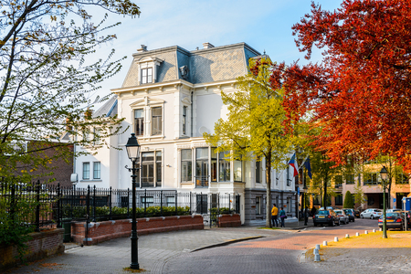 THE HAGUE, NETHERLANDS - MAY 2, 2015: Architecture of the Hague, Netherlands. Hague is the capital of the province South Hollandのeditorial素材