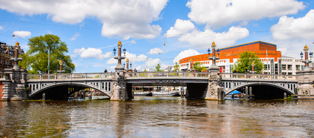 AMSTERDAM, NETHERLANDS - JUN 1, 2015: Bridge in Amsterdam. Amsterdam is the capital city and most populous city of the Kingdom of the Netherlandsのeditorial素材