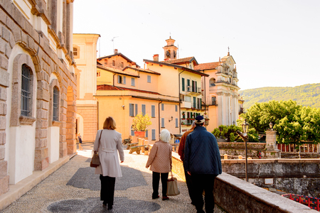ISOLA BELLA, ITALY - MAY 3, 3016: Palace Borromeo on the Isola Bella. Borromeo is the important family from Milanのeditorial素材