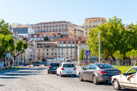 LISBON, PORTUGAL - JUN 20, 2014: Architecture of Lisbon , the westernmost large city Europe and the seventh-most-visited city in Southern Europeのeditorial素材