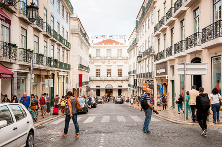 LISBON, PORTUGAL - JUN 20, 2014:  Architecture of Lisbon, Portugal. Lisbon is the westernmost large city Europe and the seventh-most-visited city in Southern Europeのeditorial素材