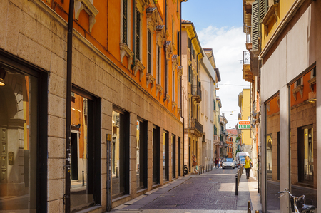 VERONA, ITALY - JUN 26, 2014: Architecture of the  old town of Verona, Italy. City of Verona is a UNESCO World Heritage siteのeditorial素材