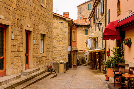 CITY OF SAN MARINO, SM - MAY 11, 2016: Architecture of the Historic Centre of San Marino.  UNESCO World Heritage since 2008のeditorial素材