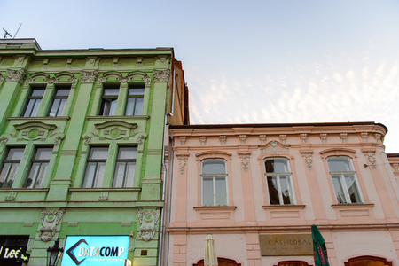 KOSICE, SLOVAKIA - SEP 25, 2016: Architecture in the evening of Kosice, the biggest city in eastern Slovakia. It was the European Capital of Culture in 2013のeditorial素材