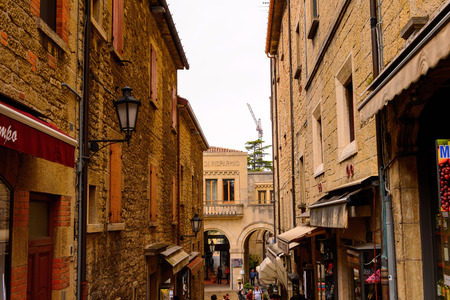 CITY OF SAN MARINO, SM - MAY 11, 2016: Architecture of the Historic Centre of San Marino.  UNESCO World Heritage since 2008のeditorial素材