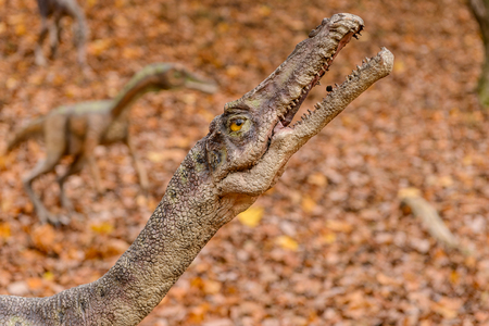 BRATISLAVA, SLOVAKIA - OCT 18, 2015: Small dinosaurus DinoPark in Bratislava, Slovakia. One f the popular attections in Bratislava, Slovakia.のeditorial素材