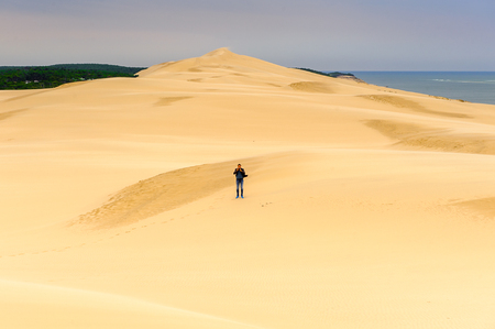 LA TESTE-DE-BUCH, FRANCE -OCT 12, 2016: Dune of Pilat (Grande Dune du Pilat), the tallest sand dune in Europe.のeditorial素材