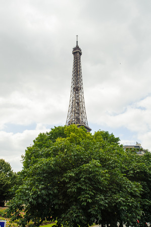 PARIS, FRANCE - JUN 17, 2014: Eiffel Tower in Paris, France. The Eiffel tower was created by Gustave Eiffel and the construction was completed in 1889のeditorial素材