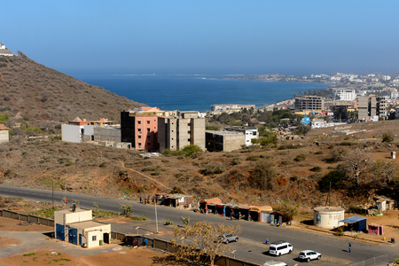 DAKAR, SENEGAL - APR 23, 2017: Architecture of Dakar, the capital of Senegalのeditorial素材