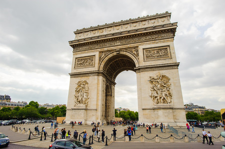 PARIS, FRANCE - JUN 17, 2014: Arc de Triomphe de l'Etoile in Paris, France. It's one of the most important monuments in Parisのeditorial素材