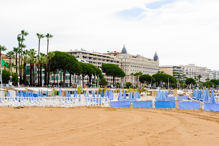 CANNES, FRANCE - JUNE 25, 2014: Hotel of the Promenade de la Croisette in Cannes. Cannes hosts the annual Cannes Film festival from 1949のeditorial素材