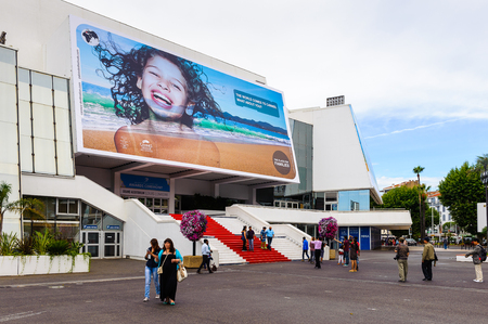 CANNES, FRANCE - JUNE 25, 2014: Film Festival palace in Cannes. Cannes hosts the annual Cannes Film festival from 1949のeditorial素材