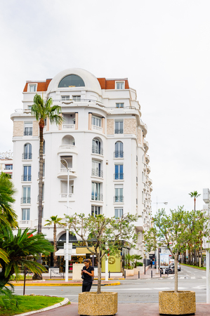 CANNES, FRANCE - JUNE 25, 2014: Hotel of the Promenade de la Croisette in Cannes. Cannes hosts the annual Cannes Film festival from 1949のeditorial素材