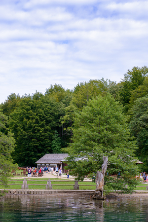 PLITVICE LAKE NATIONAL PARK, CROATIA - AUG 19, 2014: Plitvice Lakes National Park, which is a UNESCO World Heritage siteのeditorial素材