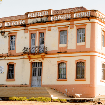 BOLAMA ISLAND, GUINEA BISSAU - MAY 6, 2017: Fishing ministery of Bolama, the former capital of Portuguese Guineaのeditorial素材