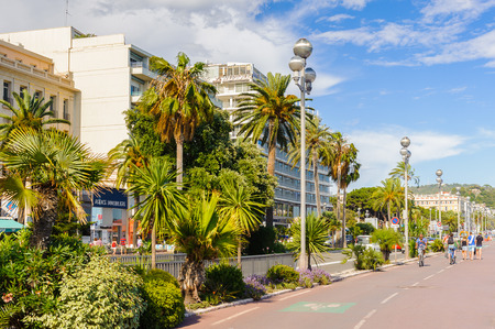 NICE, FRANCE - JUNE 25, 2014: Architecture of the Promenade des Anglais, Nice, France. Nice is the capital of the Alpes Maritimes departementのeditorial素材