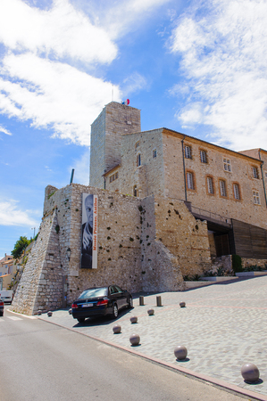 ANTIBES, FRANCE - JUN 25, 2014:  Old town of Antibes, Cote d'Azur, France. Antibes was founded as a 5th-century BC Greek colony and was called Antipolisのeditorial素材