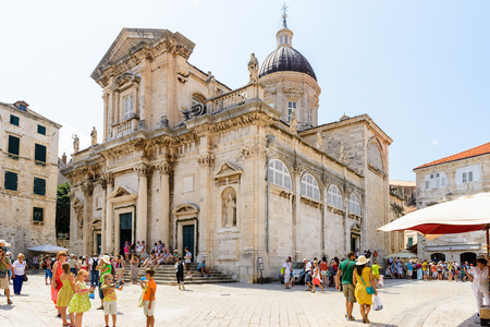 DUBROVNIK, CROATIA - AUG 21, 2014: Dubrovnik Cathedral of the Old town of Dubrovnik, Croatia. Dubrovnik is a UNESCO World Heritage siteのeditorial素材